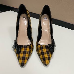 Pumps plaid and black patent leather new